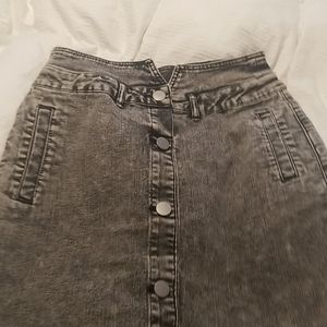 Black denim skirt